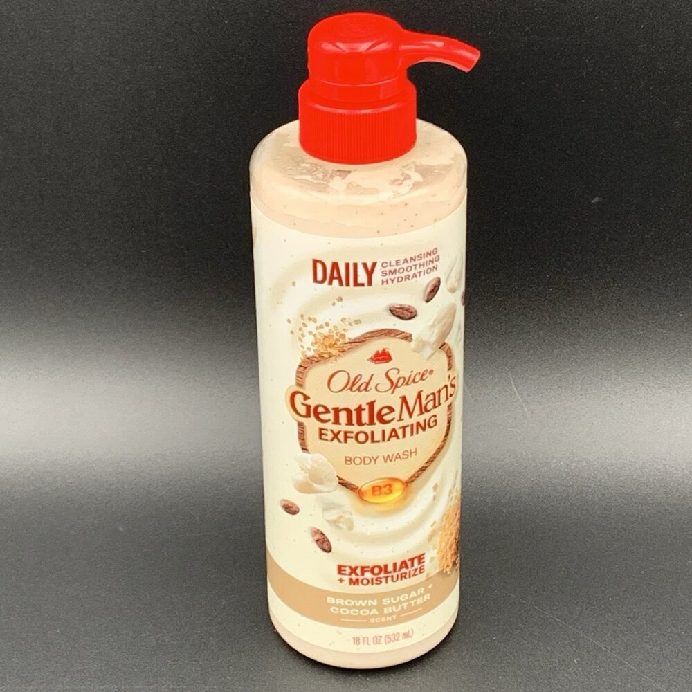 Old Spice Gentleman's Exfoliating‎ Body Wash Brown Sugar Cocoa Butter 18 oz